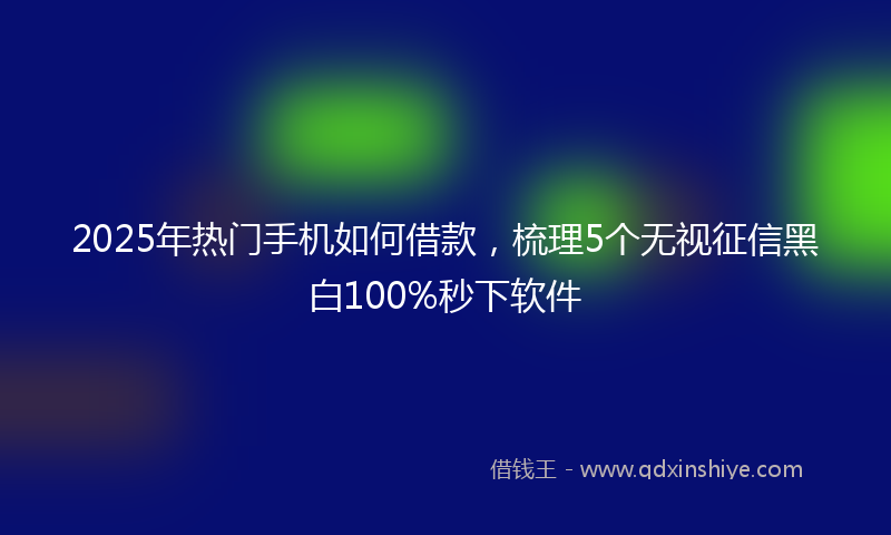 2025年热门手机如何借款，梳理5个无视征信黑白100%秒下软件