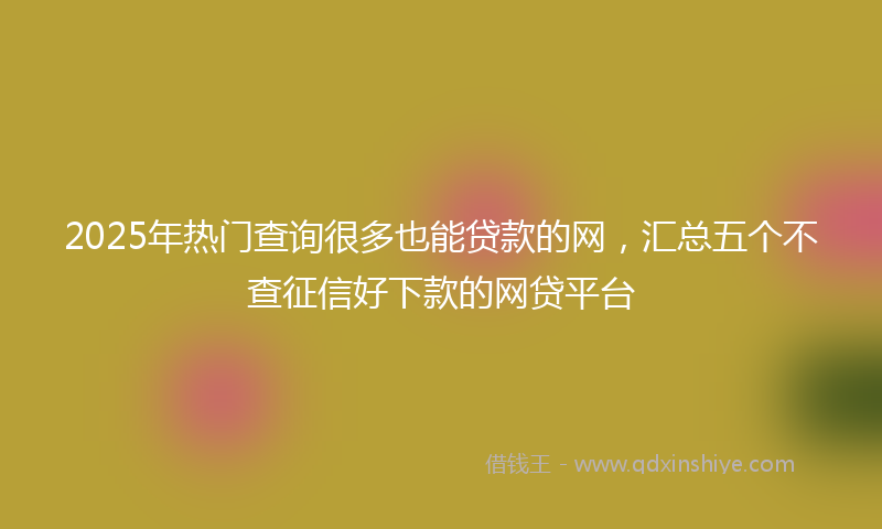 2025年热门查询很多也能贷款的网，汇总五个不查征信好下款的网贷平台