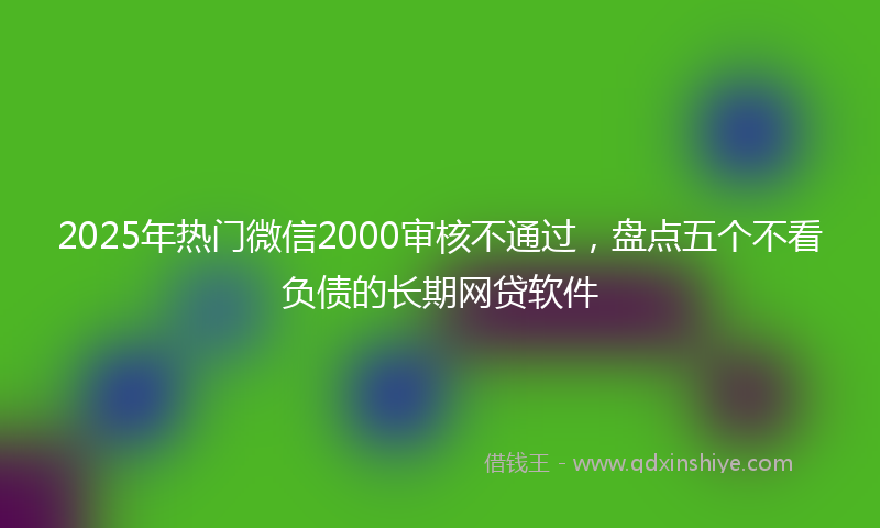 2025年热门微信2000审核不通过，盘点五个不看负债的长期网贷软件