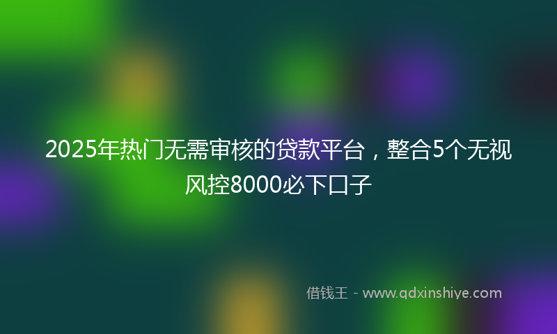 2025年热门无需审核的贷款平台，整合5个无视风控8000必下口子