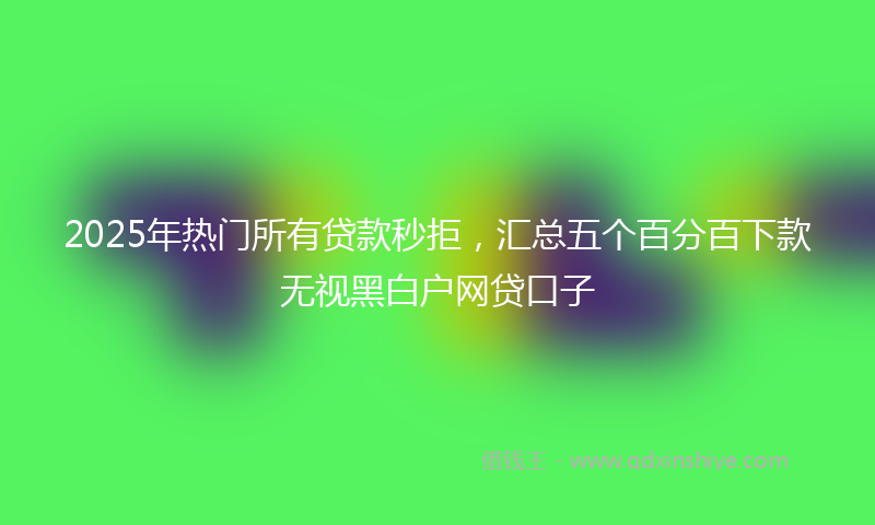 2025年热门所有贷款秒拒，汇总五个百分百下款无视黑白户网贷口子