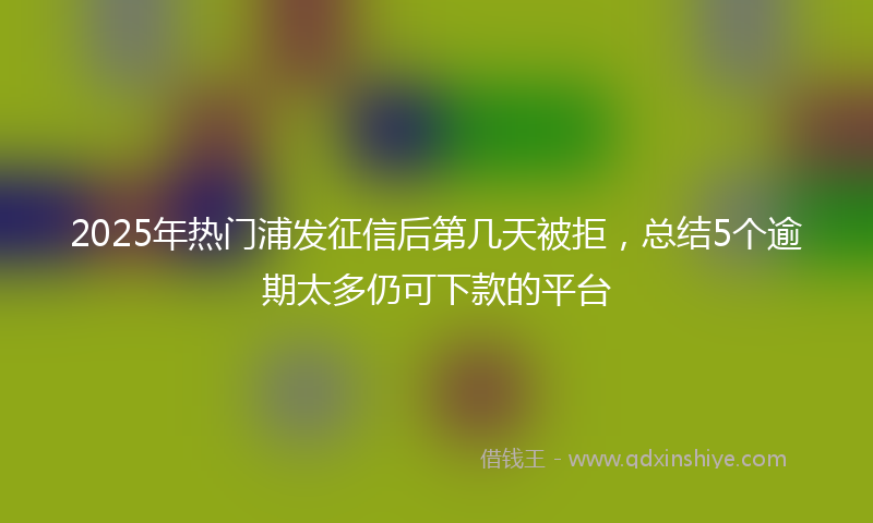 2025年热门浦发征信后第几天被拒，总结5个逾期太多仍可下款的平台