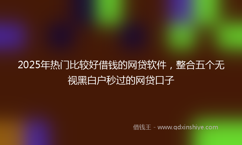 2025年热门比较好借钱的网贷软件，整合五个无视黑白户秒过的网贷口子