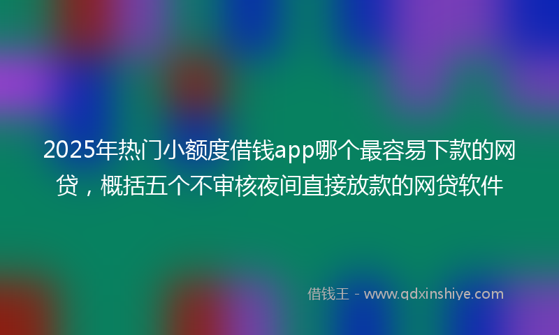 2025年热门小额度借钱app哪个最容易下款的网贷，概括五个不审核夜间直接放款的网贷软件