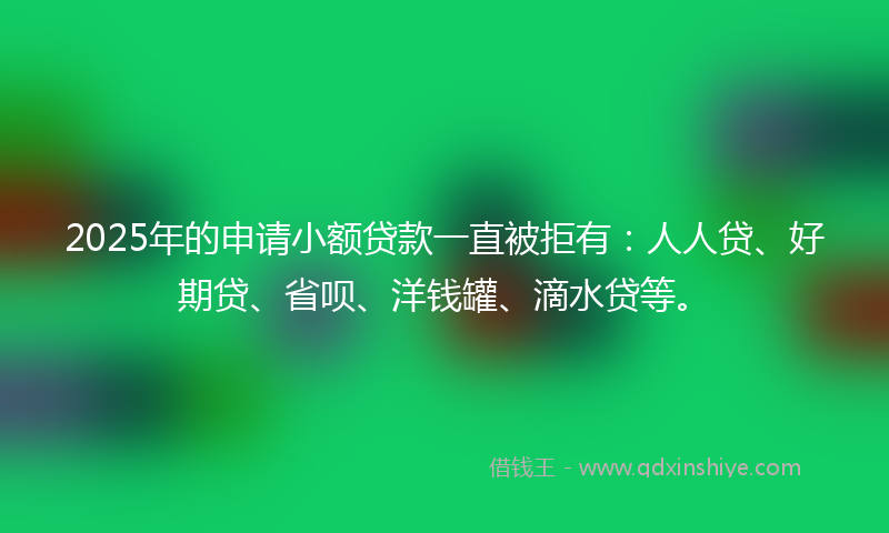 2025年的申请小额贷款一直被拒有：人人贷、好期贷、省呗、洋钱罐、滴水贷等。