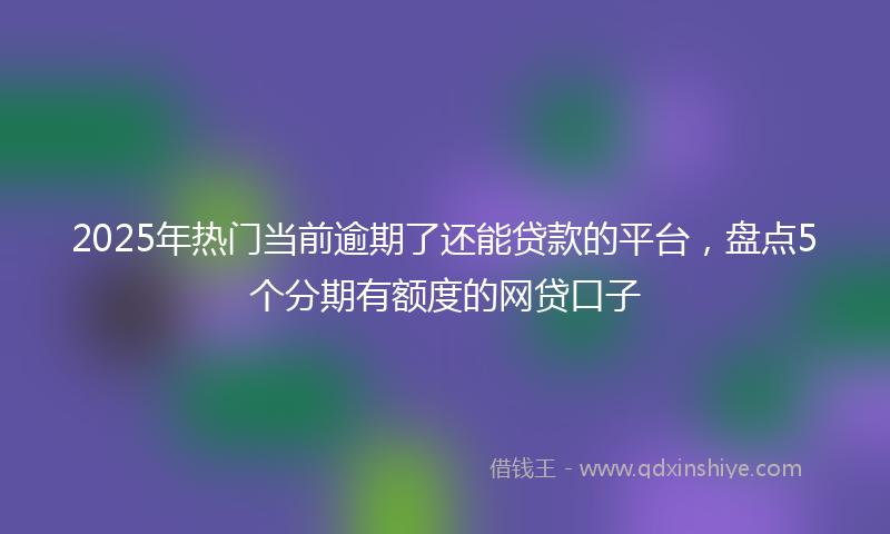 2025年热门当前逾期了还能贷款的平台，盘点5个分期有额度的网贷口子