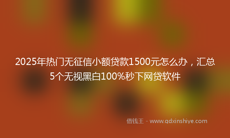 2025年热门无征信小额贷款1500元怎么办，汇总5个无视黑白100%秒下网贷软件