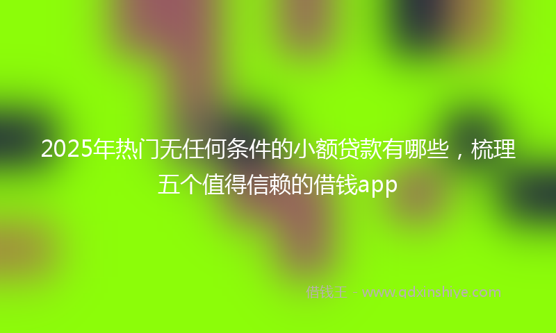2025年热门无任何条件的小额贷款有哪些，梳理五个值得信赖的借钱app
