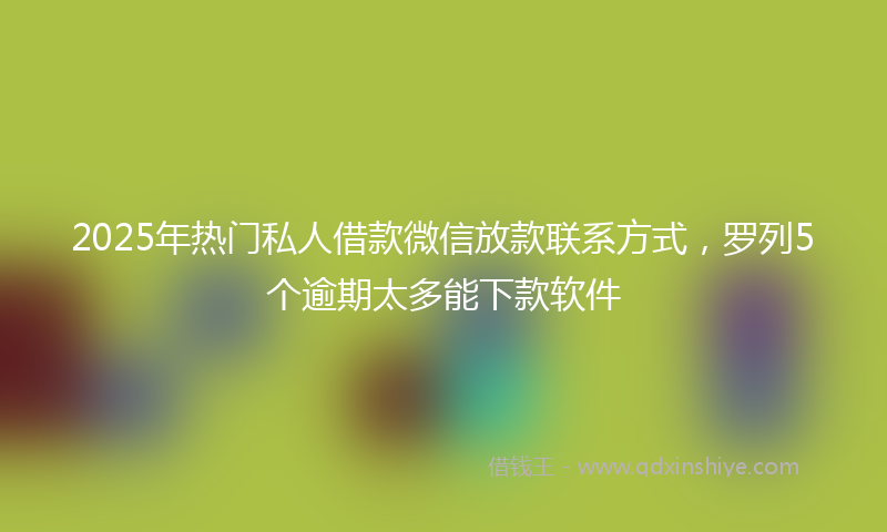 2025年热门私人借款微信放款联系方式，罗列5个逾期太多能下款软件