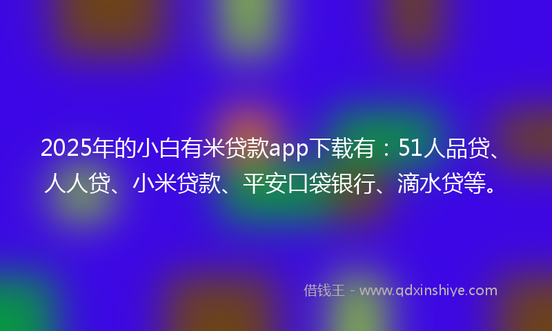 2025年的小白有米贷款app下载有：51人品贷、人人贷、小米贷款、平安口袋银行、滴水贷等。