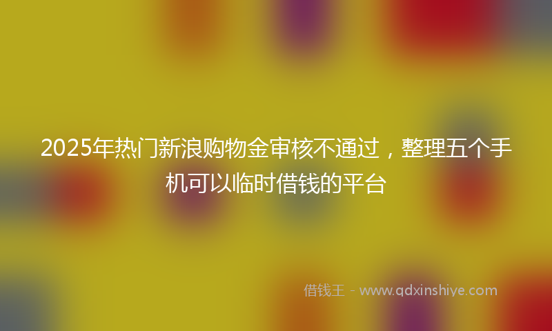 2025年热门新浪购物金审核不通过，整理五个手机可以临时借钱的平台