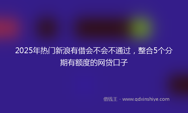 2025年热门新浪有借会不会不通过，整合5个分期有额度的网贷口子