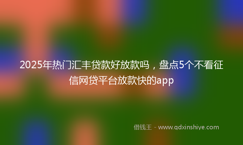 2025年热门汇丰贷款好放款吗，盘点5个不看征信网贷平台放款快的app