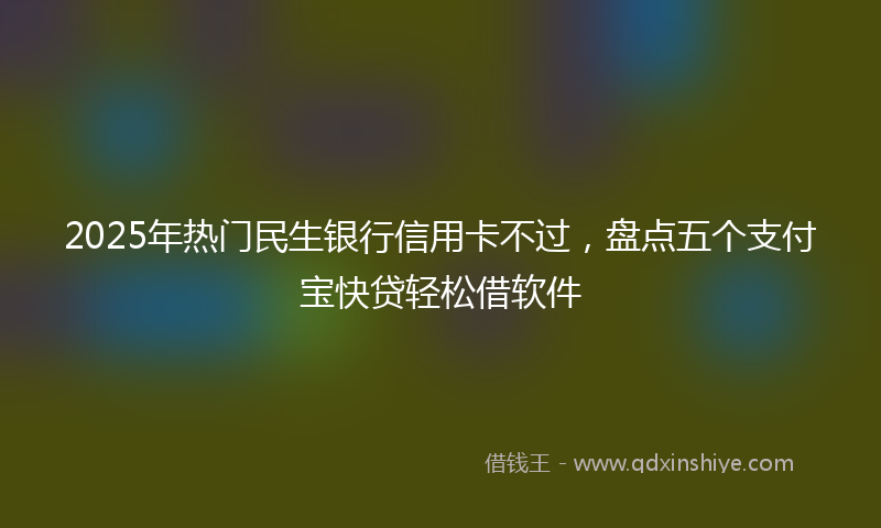 2025年热门民生银行信用卡不过，盘点五个支付宝快贷轻松借软件