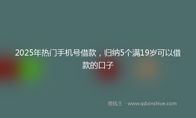 2025年热门手机号借款，归纳5个满19岁可以借款的口子