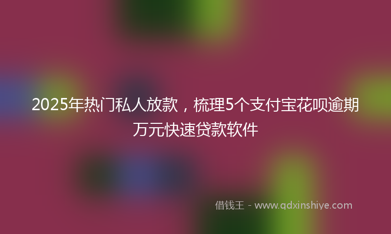 2025年热门私人放款，梳理5个支付宝花呗逾期万元快速贷款软件