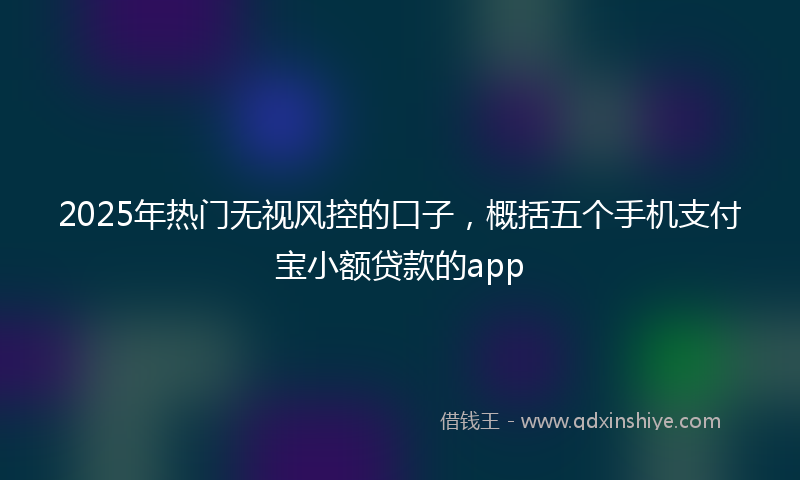 2025年热门无视风控的口子，概括五个手机支付宝小额贷款的app