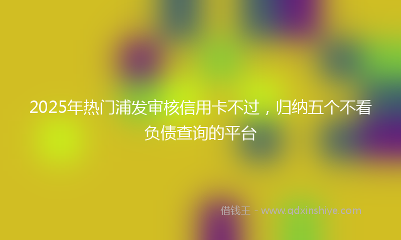 2025年热门浦发审核信用卡不过，归纳五个不看负债查询的平台