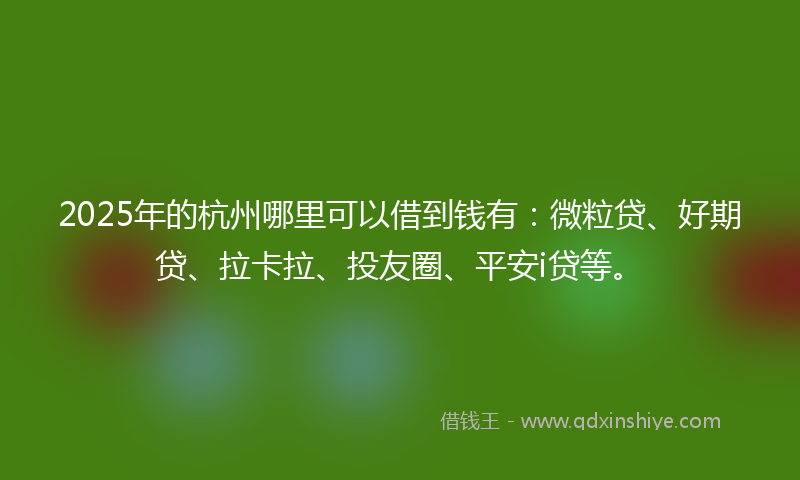 2025年的杭州哪里可以借到钱有：微粒贷、好期贷、拉卡拉、投友圈、平安i贷等。