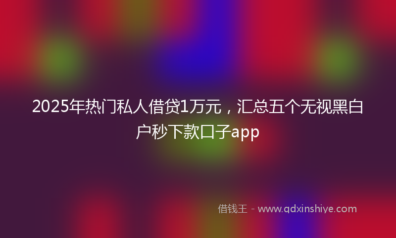 2025年热门私人借贷1万元，汇总五个无视黑白户秒下款口子app