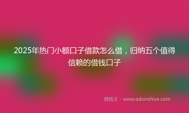 2025年热门小额口子借款怎么借，归纳五个值得信赖的借钱口子