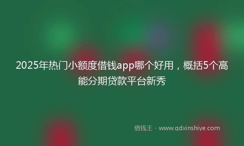 2025年热门小额度借钱app哪个好用，概括5个高能分期贷款平台新秀