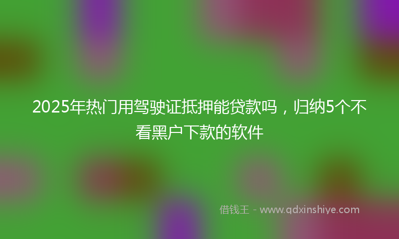 2025年热门用驾驶证抵押能贷款吗，归纳5个不看黑户下款的软件