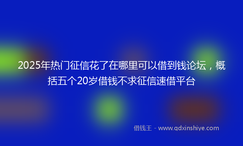 2025年热门征信花了在哪里可以借到钱论坛，概括五个20岁借钱不求征信速借平台