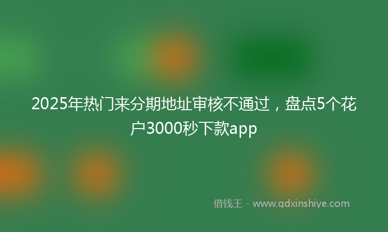 2025年热门来分期地址审核不通过，盘点5个花户3000秒下款app