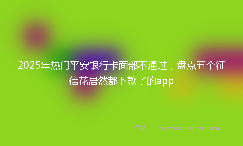 2025年热门平安银行卡面部不通过，盘点五个征信花居然都下款了的app