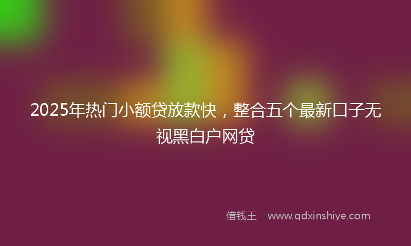 2025年热门小额贷放款快，整合五个最新口子无视黑白户网贷