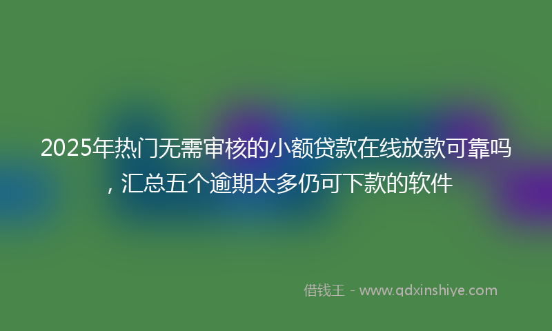 2025年热门无需审核的小额贷款在线放款可靠吗，汇总五个逾期太多仍可下款的软件