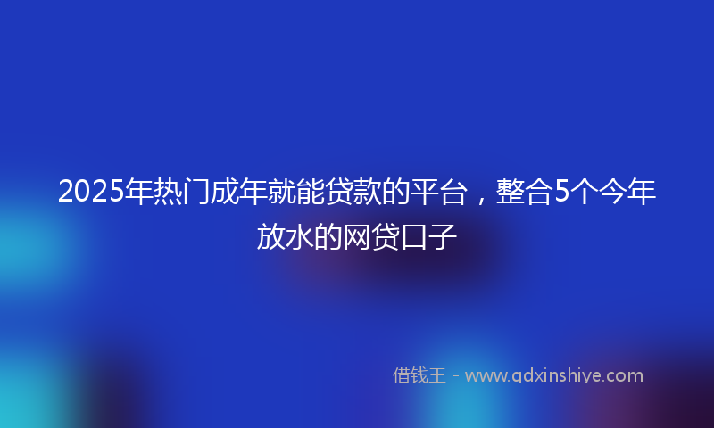2025年热门成年就能贷款的平台，整合5个今年放水的网贷口子