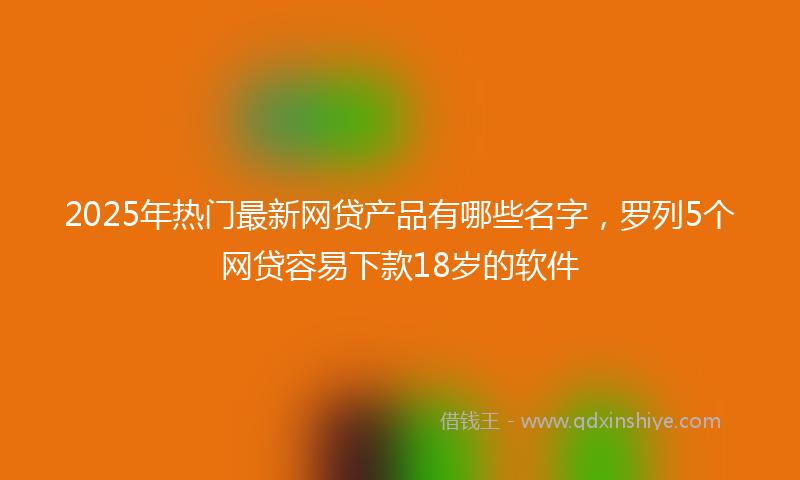 2025年热门最新网贷产品有哪些名字，罗列5个网贷容易下款18岁的软件