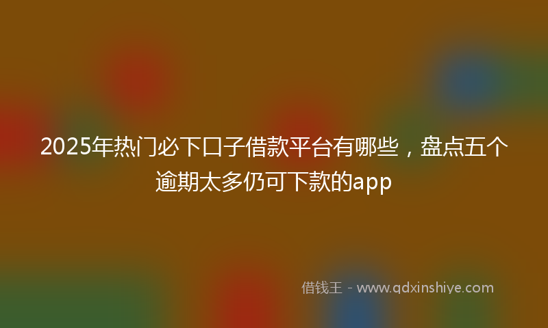 2025年热门必下口子借款平台有哪些，盘点五个逾期太多仍可下款的app