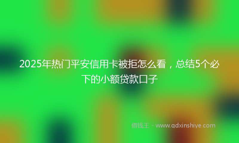 2025年热门平安信用卡被拒怎么看，总结5个必下的小额贷款口子
