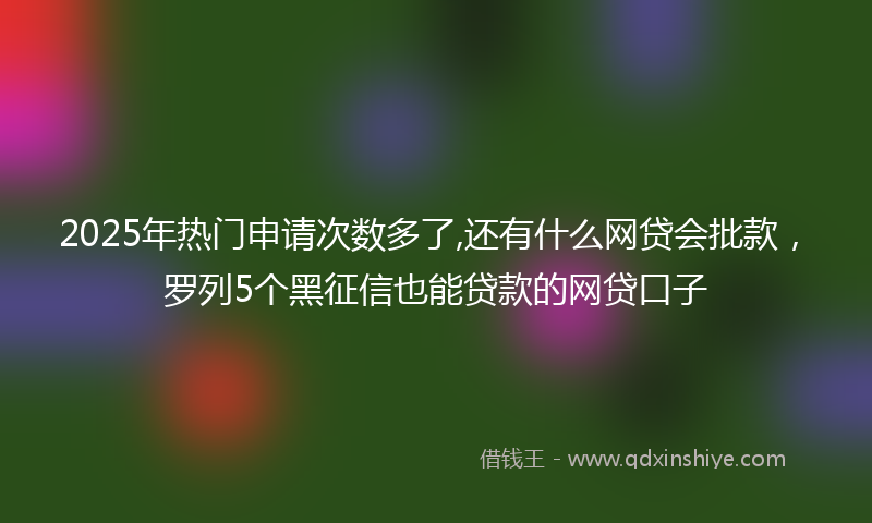 2025年热门申请次数多了,还有什么网贷会批款，罗列5个黑征信也能贷款的网贷口子
