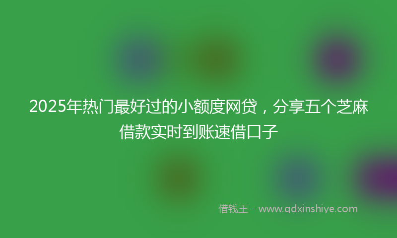 2025年热门最好过的小额度网贷，分享五个芝麻借款实时到账速借口子