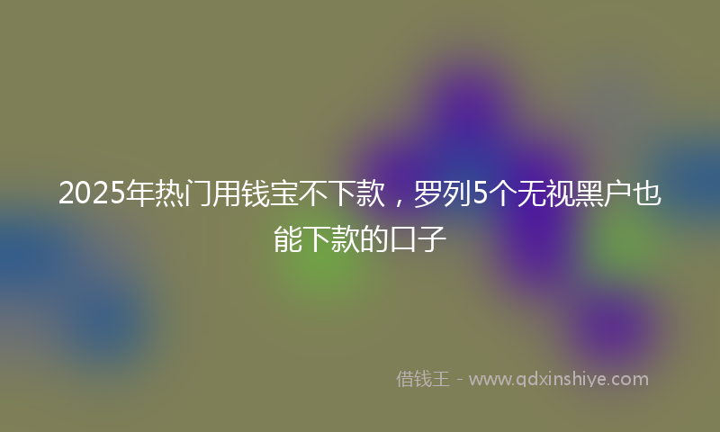 2025年热门用钱宝不下款，罗列5个无视黑户也能下款的口子