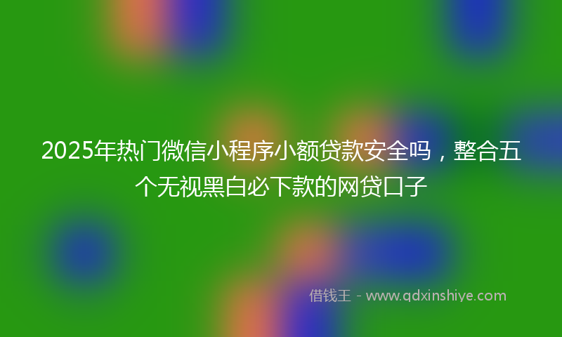 2025年热门微信小程序小额贷款安全吗，整合五个无视黑白必下款的网贷口子