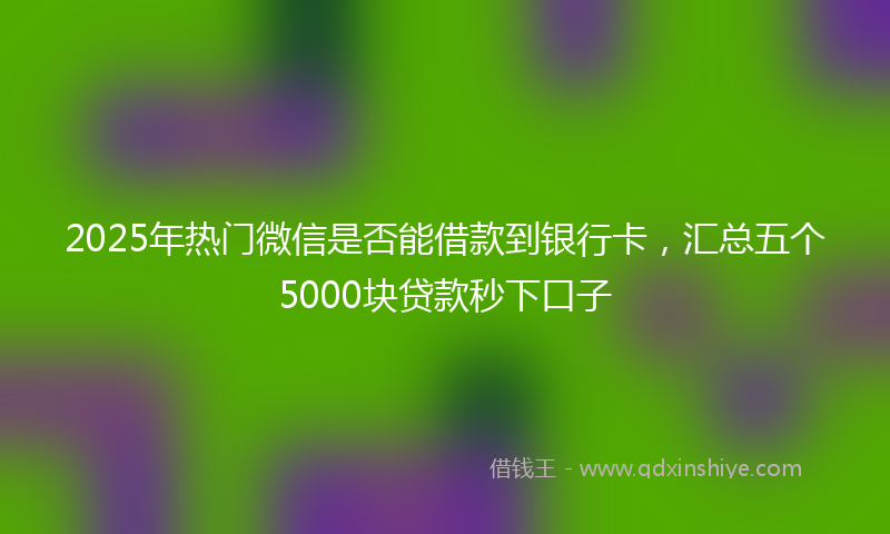 2025年热门微信是否能借款到银行卡，汇总五个5000块贷款秒下口子