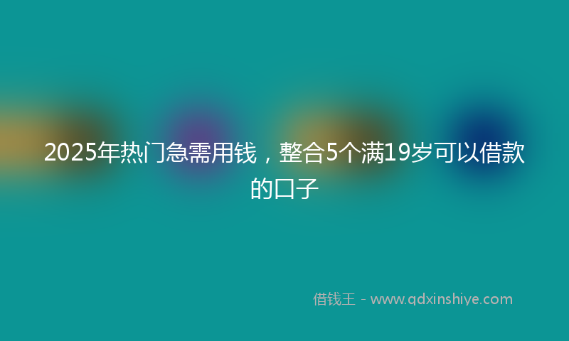 2025年热门急需用钱，整合5个满19岁可以借款的口子