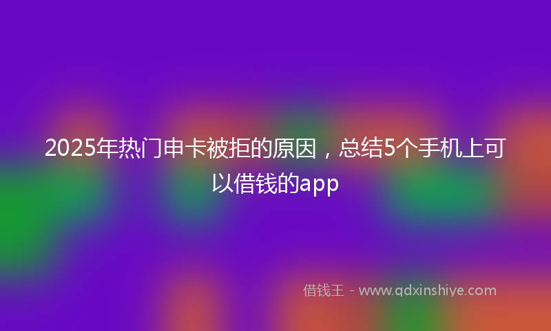 2025年热门申卡被拒的原因，总结5个手机上可以借钱的app