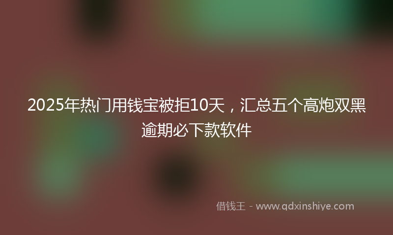 2025年热门用钱宝被拒10天，汇总五个高炮双黑逾期必下款软件