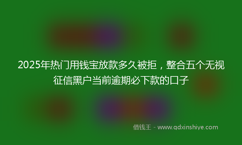 2025年热门用钱宝放款多久被拒，整合五个无视征信黑户当前逾期必下款的口子