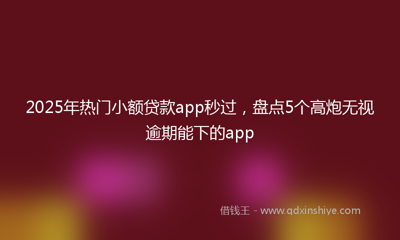 2025年热门小额贷款app秒过，盘点5个高炮无视逾期能下的app