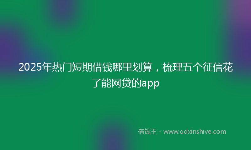2025年热门短期借钱哪里划算，梳理五个征信花了能网贷的app