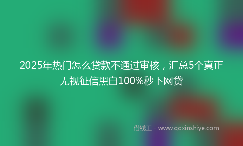 2025年热门怎么贷款不通过审核，汇总5个真正无视征信黑白100%秒下网贷