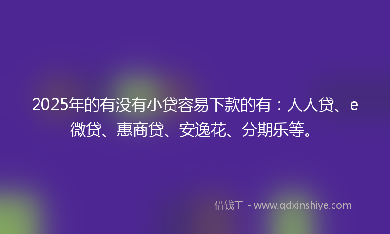 2025年的有没有小贷容易下款的有：人人贷、e微贷、惠商贷、安逸花、分期乐等。