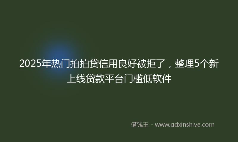 2025年热门拍拍贷信用良好被拒了，整理5个新上线贷款平台门槛低软件